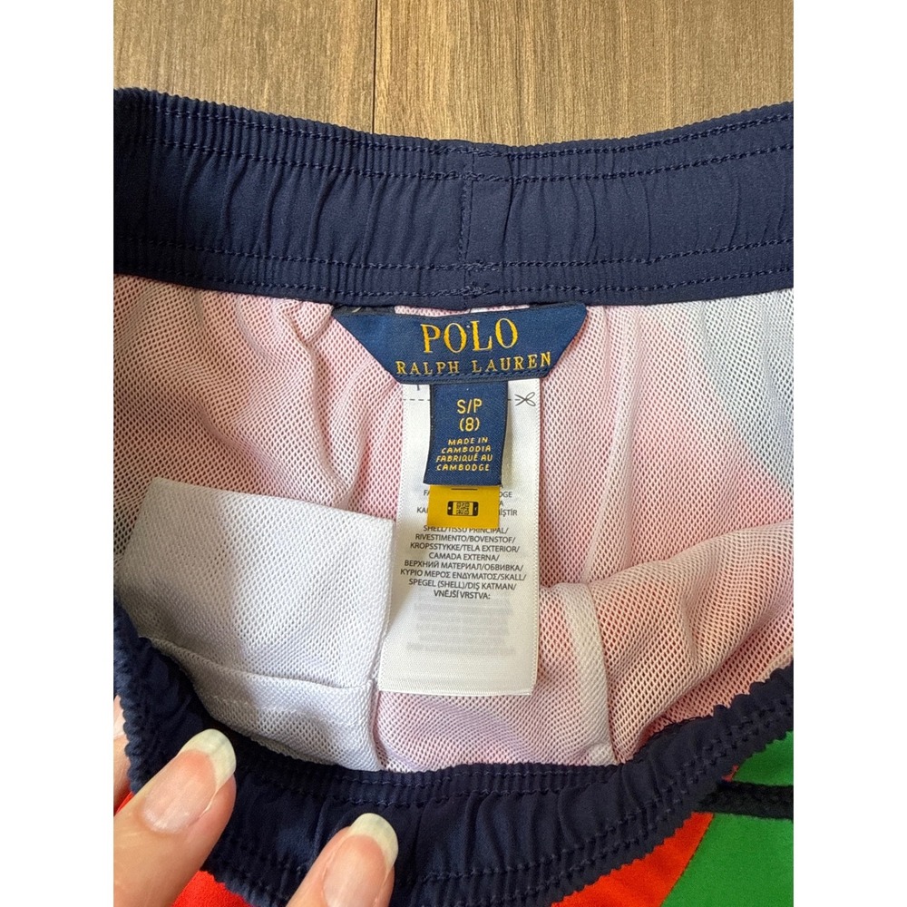 Polo Ralph Lauren Boys Swim Trunks Size 8 Multicolor Colorblock Logo - Picture 2 of 7